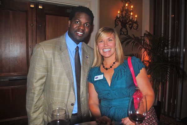 Dexter LaMont, assistant athletic director at Florida Atlantic University, with Kimberly Capri Whetsel, director of development at FAU. 
