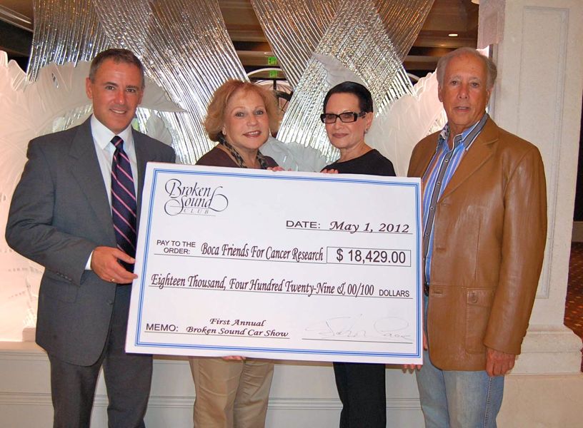 From left, Broken Sound Club General Manager John Crean with Boca Friends executive board members Paula Karp and Roberta Oberman, and Ivan Snyder, president of Broken Sound Club