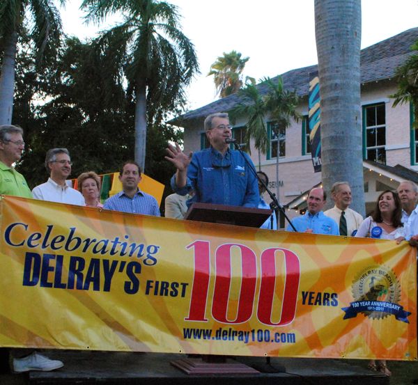 Mayor Woodie McDuffie precedes as Delray Beach celebrated its past, present and future Thursday evening.
