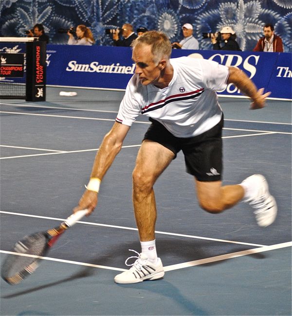 Todd Martin reaches for a backhander early in the match. 