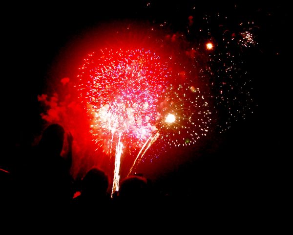 Delray's traditional beach fireworks show lights up the sky. 