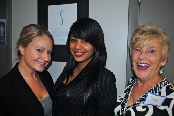 Jen Krysinel, left, and Kandice Badal, both of host Spodak Dental Group, with Mary Coup an independent jeweler with Premier Designs. 